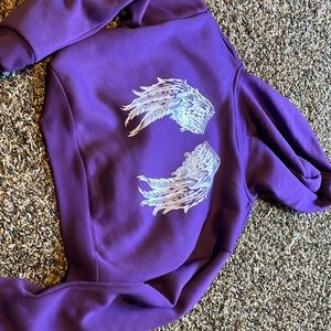 Purple never worn angel hoodie